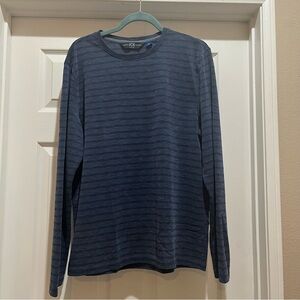 Joseph Abboud Men’s Long Sleeve Pullover Blue Striped Shirt XL